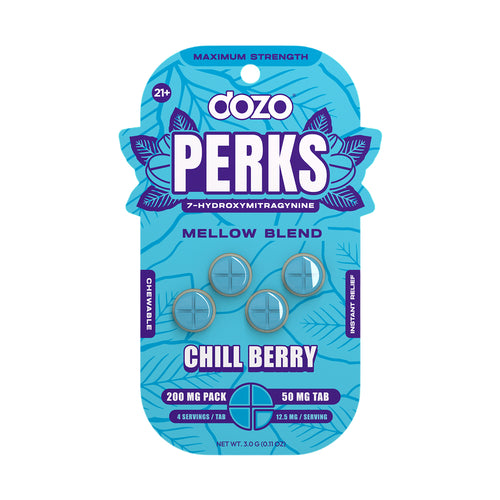Dozo Perks Kratom Chewable Tablets – Chill Berry – 4ct (50mg Each)