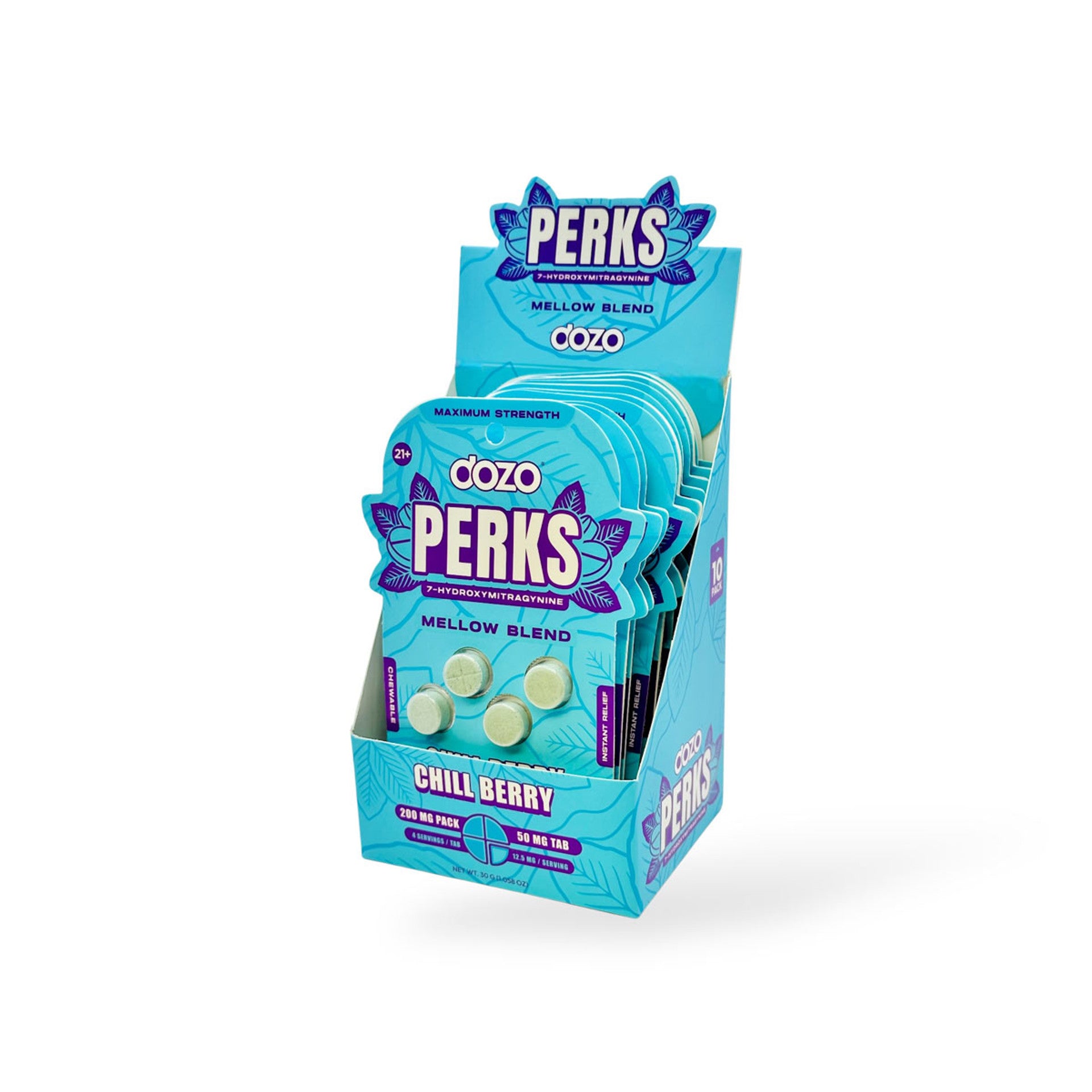 Dozo Perks Kratom Chewable Tablets – Chill Berry – 4ct (50mg Each)